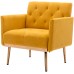 Square Velvet Accent Chair Golden Metal Leg Single Sofa Chair Living Room Chair Bedroom Chair Coffee Chair Reception Chair Mango