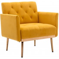 Square Velvet Accent Chair Golden Metal Leg Single Sofa Chair Living Room Chair Bedroom Chair Coffee Chair Reception Chair Mango