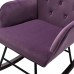 SSLine Modern Upholstered Velvet Rocking Chair Comfortable Nursery Rocker Chair with Solid Wood Base Living Room Accent Rocking Armchair for Adults Kids Relaxing- Hold 300lbs A Type-Purple