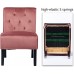 Velvet Fabric Armless Accent Chair Leisure Side Chair Cute Decorative Slipper Chair Small Tufted Single Sofa Chair for Living Room Bedroom Office Reading Room Nook Pink