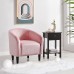 Yaheetech Velvet Club Chair Barrel Chair Upholstered Accent Arm Chair for Living Room Reading Room Pink
