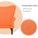 YOLENY Modern Accent Chair,High Back Armchair,Upholstered Fabric Button Single Sofa with Wooden Legs for Living Room,Bedroom,Club,Orange