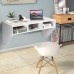 BestComfort Wall Mounted Desk Hutch 42.5inch Floating Laptop Table Writing Desk Home Office Workstation Hanging Computer Desk Modern Floating Console Media Storage Cabinet