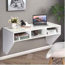 BestComfort Wall Mounted Desk Hutch 42.5inch Floating Laptop Table Writing Desk Home Office Workstation Hanging Computer Desk Modern Floating Console Media Storage Cabinet