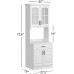 Living Skog Kitchen Storage Cabinet–Kitchen Cabinet with Storage Shelves and Microwave Stand–Pantry Cabinet-Kitchen China Cabinet–Kitchen and Pantry Hutch Cabinet White