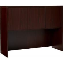 Lorell Hutch with Doors 48 by 15 by 36-Inch Mahogany