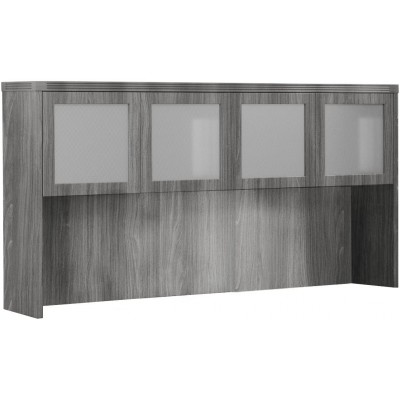 Mayline Aberdeen 72 Hutch Cabinet with Glass Doors Gray Steel Tf