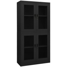 Aisifx Office Cabinet Anthracite 35.4"x15.7"x70.9" Steel and Tempered Glass