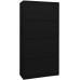 Aisifx Office Cabinet Black 35.4x15.7x70.9 Steel and Tempered Glass