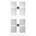 Aisifx Office Cabinet White 35.4x15.7x70.9 Steel and Tempered Glass
