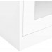 Aisifx Office Cabinet White 35.4x15.7x70.9 Steel and Tempered Glass