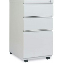 Alera ALEPBBBFLG Three-Drawer with Full-Length Pull 14-7 8 in. x 8 in. x 19-1 8 in. Pedestal File Cabinet Light Gray