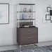 Bush Business Furniture Office by Kathy Ireland Method 2 Drawer Lateral File Cabinet with Hutch Storm Gray