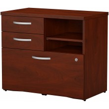 Bush Business Furniture Studio C Office Storage Cabinet with Drawers and Shelves Hansen Cherry