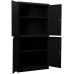 FAMIROSA Office Cabinet Black 35.4x15.7x70.9 Home Furniture