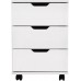Farini Mobile File Cabinet for Home Office 3 Drawer Chest Fully Assembled Except Casters Wood Drawers Unit for Under Desk Storage Drawers Cabinet White