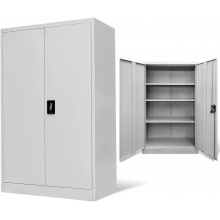 Fast Delivery Metal Storage Cabinet Locking Metal Storage Cabinet with Adjustable Shelves ​Steel Classic Storage Cabinet Office Cabinet 35.4"x15.7"x55.1" Steel Gray