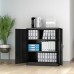 GKOMMERK Office Storage Cabinet Metal Storage Cabinet with 2 Adjustable Shelves and 2 Lockable Door Home Office