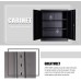 GREATMEET Metal Storage Cabinet with 2 Adjustable Shelves Metal Cabinet with Locking Doors Office Garage Storage Cabinet with Door and Shelf3 Shelves Black