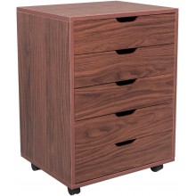 Hallway Entryway Closet Storage Stand Filing Pedestal Cabinet File Office with 5 Drawers Chest Storage Cabinet Castors