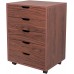 Hallway Entryway Closet Storage Stand Home Office 5-Drawer Wood File Cabinet Filing Storage Organizer Nightstand