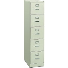 HON 5-Drawer Filing Cabinet 310 Series Full-Suspension Letter File Cabinet 26-1 2d Light Gray H315
