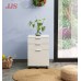 JJS 3 Drawer Rolling Wood File Cabinet with Locking Wheels Home Office Portable Vertical Mobile Wooden Storage Filing Cabinet for A4 or Letter Size White