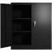 Metal Storage Cabinet Locking Steel Pantry Storage Cabinets with 2 Doors and Adjustable Shelves Black Utility Storage for Home Office Garage Kitchen Pantry Black 36 L x 18 W x 41.6 H