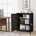 Metal Storage Cabinet with Locking Doors Lockable Steel Storage Cabinet with 2 Doors and Shelves Black Metal Cabinet with Lock Small Steel Cabinet for Office Garage Home Shop INTERGREAT