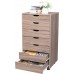 NA MDF with PVC Seven-Drawing Wooden Filing Cabinet Grey Oak Color Suitable for Home Office Kitchen Tool Room Or Process Room
