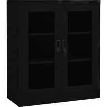 NusGear Office Cabinet Black 35.4"x15.7"x41.3" Steel