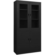 NusGear Office Cabinet Black 35.4"x15.7"x70.9" Steel-N5948
