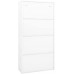 NusGear Office Cabinet White 35.4x15.7x70.9 Steel and Tempered Glass-N5938