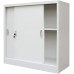 Office Cabinet with Sliding Doors Metal,Metal Storage Cabinet Lockable Doors,Great Steel Locker for Garage Kitchen Pantry Office and Laundry Room,35.4x15.7x35.4