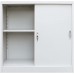 Office Cabinet with Sliding Doors | Storage Cabinet | 35.4x15.7x35.4 | Typical Filing Cabinet Design | Floor Storage Cabinet with Double Doors and Adjustable | Gray | Metal