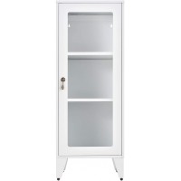Storage Cabinet with 2 Adjustable Shelves File Cabinet Metal Locker Office Cupboard for Bedroom Living Room Bathroom White