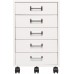 TOPSKY 5 Drawer Mobile Cabinet Fully Assembled Except Casters Built-in Handle White