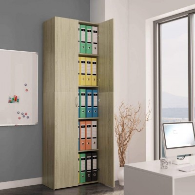 Unfade Memory Storage Cabinet Chipboard Locker for Kitchen Pantry Home Office 23.6x12.6x74.8 Sonoma Oak
