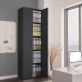 ZAMAX 2 Doors Office Storage Cabinet with 5 Shelves Chipboard Modern Design Home and Office Files Locker Easy Assemble 23.6x12.6x74.8 W x D x H Gray
