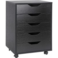 ZENY 5 Drawers Office Storage Cabinet with Casters Under Desk Cabinet Storage Desk Drawers Home Furniture Drawer Cabinet Organizer Night Stand Table