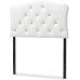 Baxton Studio Remi Modern and Contemporary White Faux Leather Upholstered Button Tufted Scalloped Headboard Twin