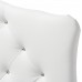 Baxton Studio Remi Modern and Contemporary White Faux Leather Upholstered Button Tufted Scalloped Headboard Twin