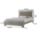 Benjara LED Trim Queen Size Headboard and Textured Low Footboard Silver