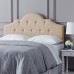 Brand – Ravenna Home Haraden Modern Scroll-Topped Button-Tufted King Bed Headboard 82W Beige