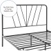Classic Brands Mornington Black Metal Bed Frame with Headboard Queen