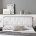Collins Tufted Twin Fabric and Wood Headboard in Black White