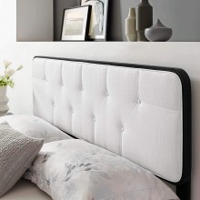 Collins Tufted Twin Fabric and Wood Headboard in Black White