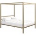 DHP Modern Canopy Bed with Built-in Headboard Queen Size Gold