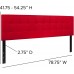 EMMA + OLIVER Quilted Tufted Upholstered King Size Headboard in Red Fabric