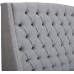 Madison Park Harper Upholstered Nail Head Trim Wingback Button Tufted Headboard Modern Contemporary Metal Legs Padded Bedroom Décor Accent King Grey